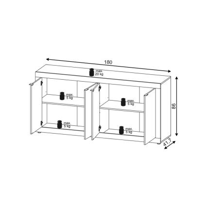 Комод RUNEA тъмно кафяв/антрацит