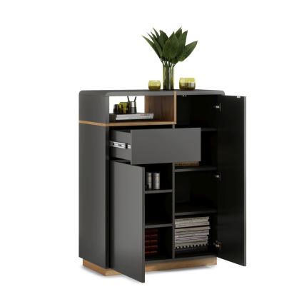 Комод с чекмедже FRED антрацит/дъб artisan