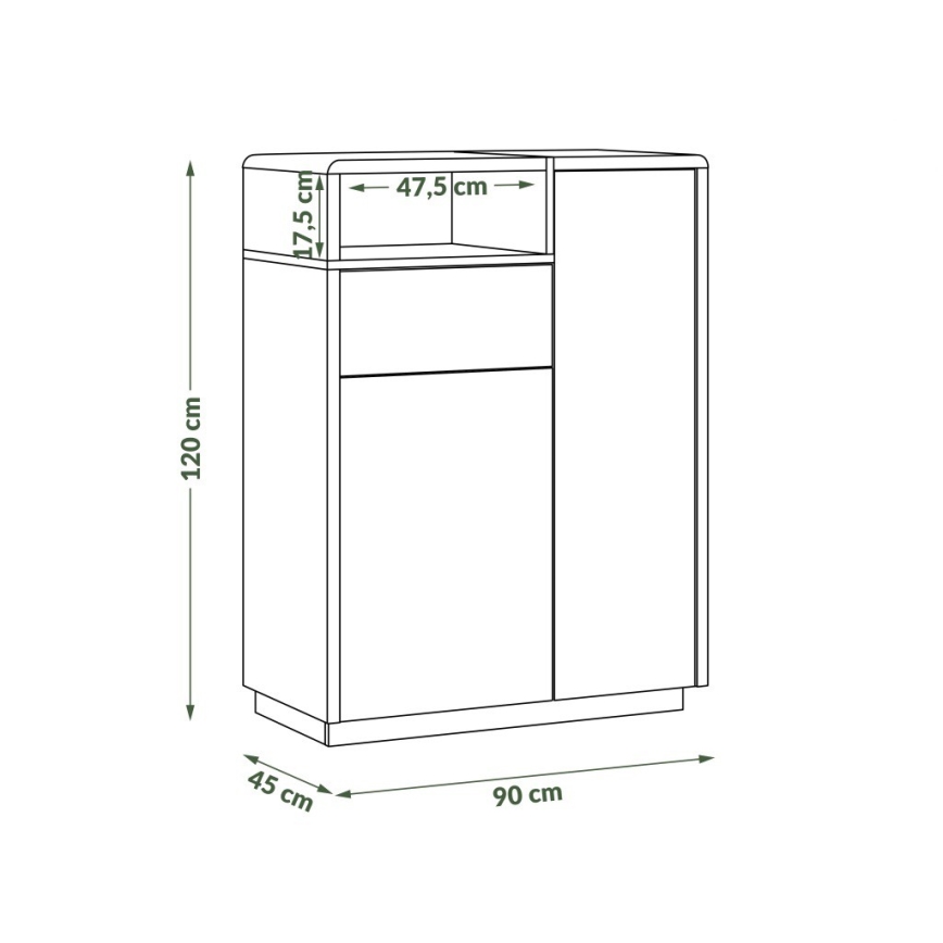 Комод с чекмедже FRED бял/сив