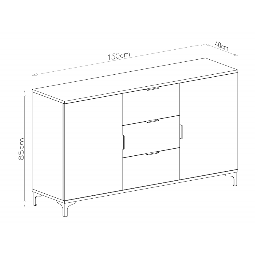 Комод с чекмеджета и врати LORA бежов