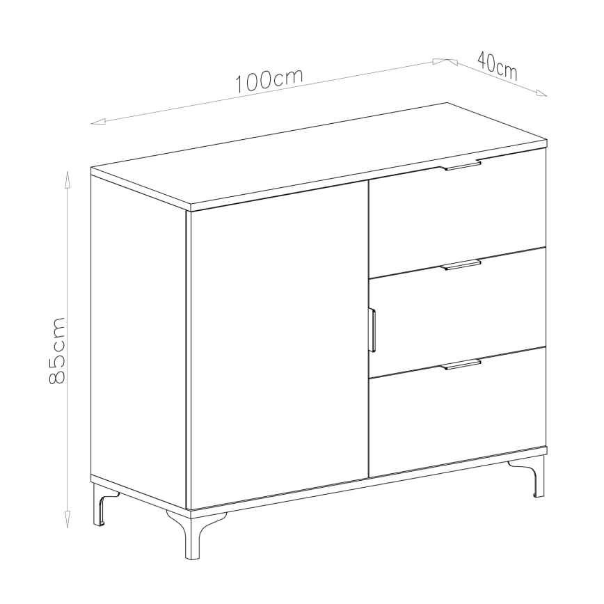 Комод с чекмеджета LORA, бежов