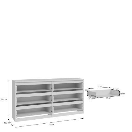 Комод с чекмеджета MAO, бял