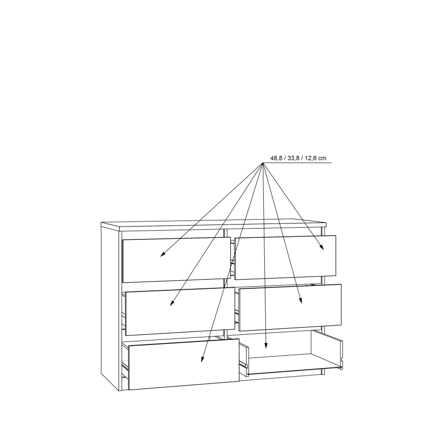 Комод с чекмеджета MAO, дъб artisan