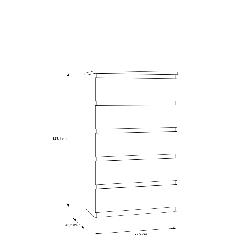 Комод с чекмеджета MAO, дъб Artisan