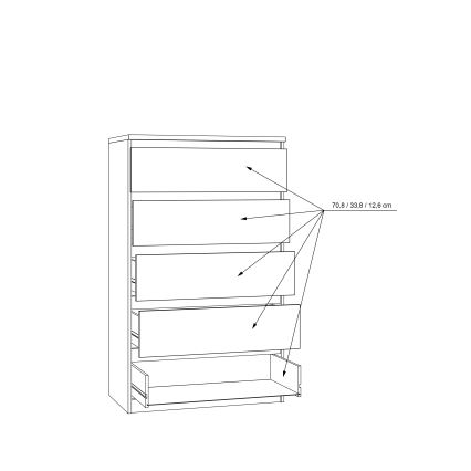 Комод с чекмеджета MAO, дъб Artisan