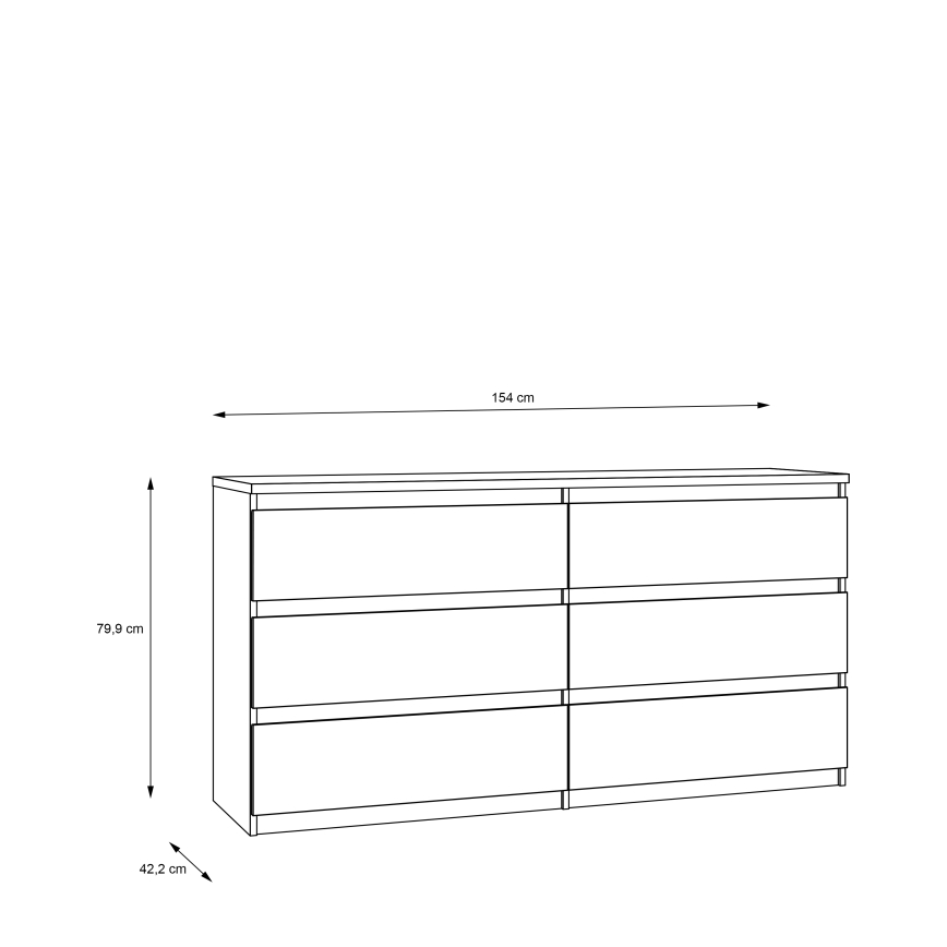 Комод с чекмеджета MAO в цвят дъб Артизан
