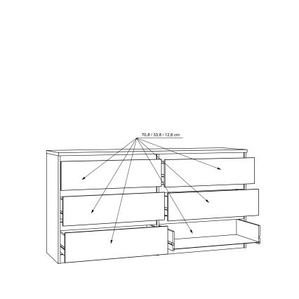 Комод с чекмеджета MAO в цвят дъб Артизан