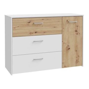 Комод с чекмеджета URO артизански дъб/ бял