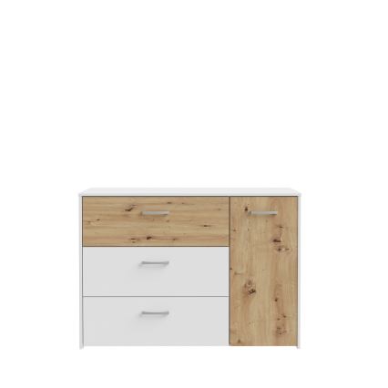 Комод с чекмеджета URO дъб artisan/ бял