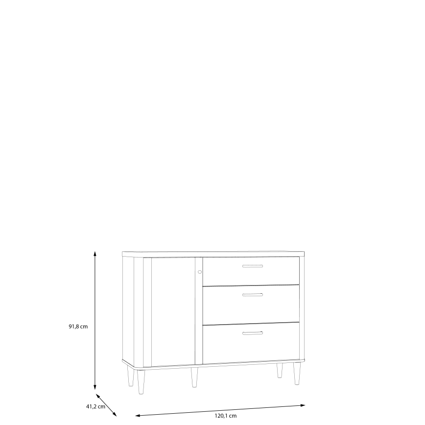 Комод с чекмеджета VIRO кафяв/бежов