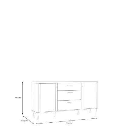 Комод с чекмеджета VIRO кафяв/бежов
