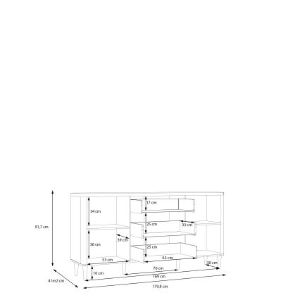 Комод с чекмеджета VIRO кафяв/бежов
