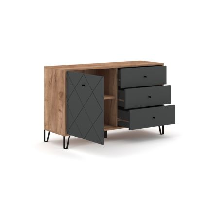 Комод SULA дъб крафт/черен