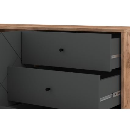 Комод SULA дъб крафт/черен