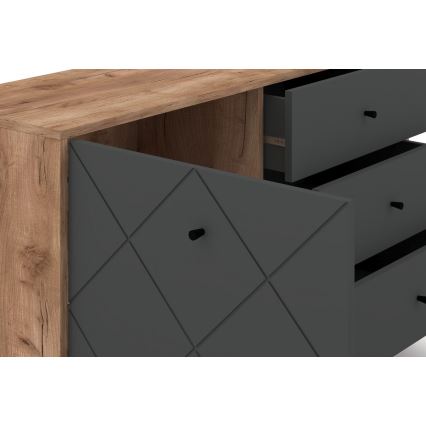 Комод SULA дъб крафт/черен