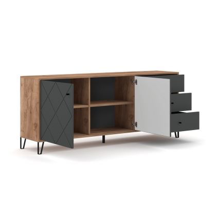 Комод SULA дъб крафт/черно