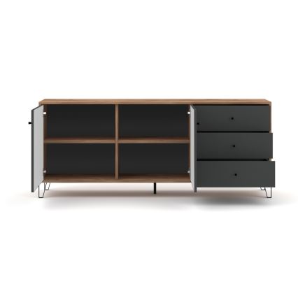 Комод SULA дъб крафт/черно