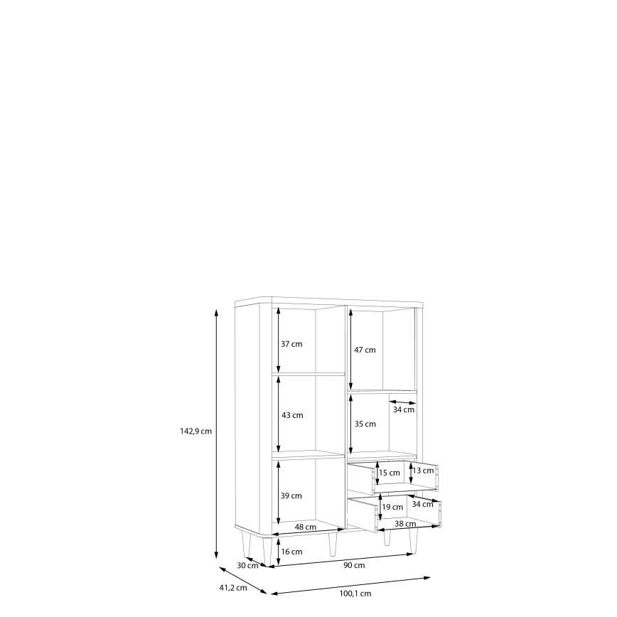 Комод VIRO кафяв/бежов