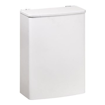 Компактен кош 19 x 26,5 см от неръждаема стомана с бяло покритие