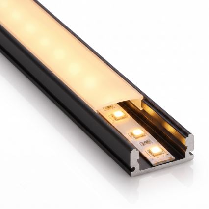 КОМПЛЕКТ 1x LED лента със сензор за движение FLEX LED/3,6W/4xAA 2 m + 2x вграден профил 1 m черен/бял