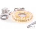 КОМПЛЕКТ 1x LED лента MYLIVING LIGHTSTRIP LED/22W/230V 5 m + 5x вграден профил 1 m сребрист/бял