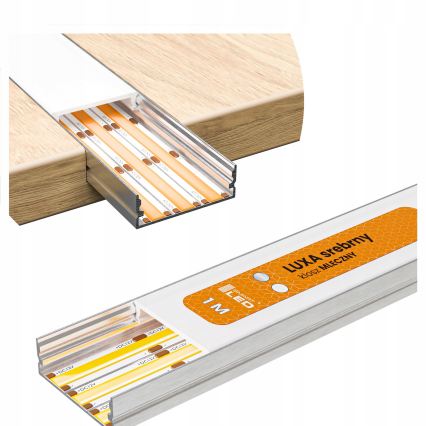 КОМПЛЕКТ 1x димируема LED RGBW лента NEO LITE MUSIC LED/24W/230V 5 m IP65 Wi-Fi Tuya + 5x вграден профил 1 m сребърен/бял + дистанционно управление