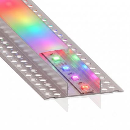 КОМПЛЕКТ 1x димируема LED RGBW лента NEO LITE MUSIC LED/24W/230V 5 м IP65 Wi-Fi Tuya + 5x вграден профил 1 м сребрист/бял + дистанционно управление