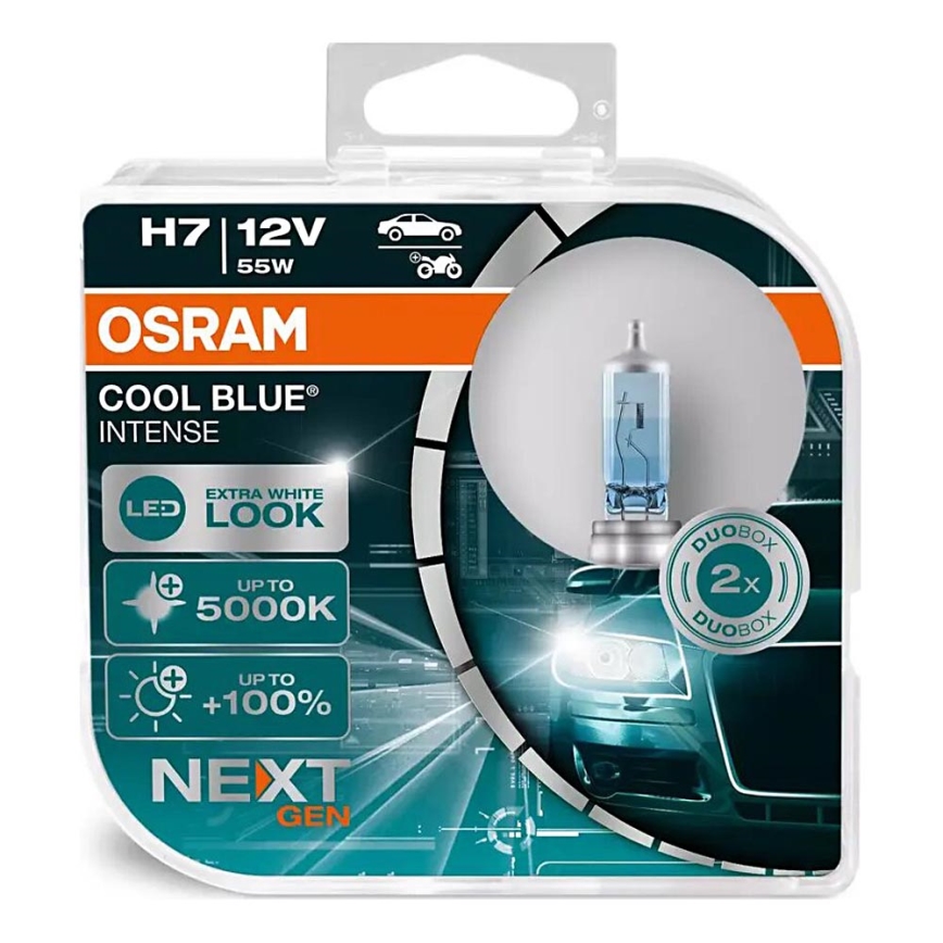 КОМПЛЕКТ 2 бр. Автомобилна крушка COOL BLUE H7 PX26d/55W/12V 5000K - Osram