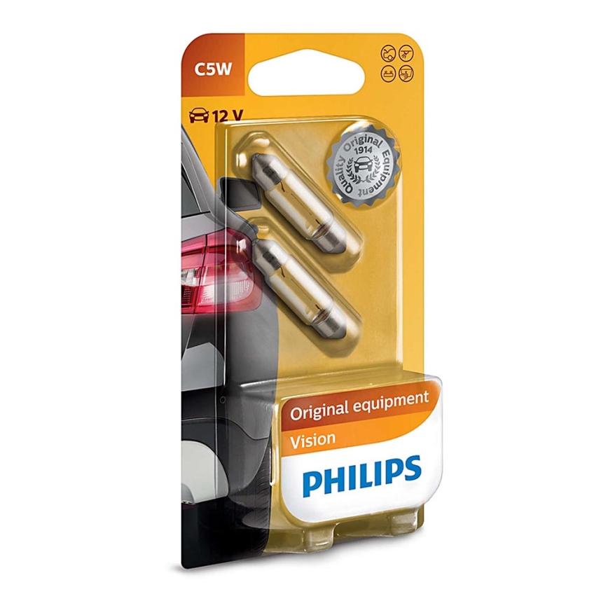 Комплект 2x Автокрушка Philips VISION 12844B2 C5W SW8,5/5W/12V