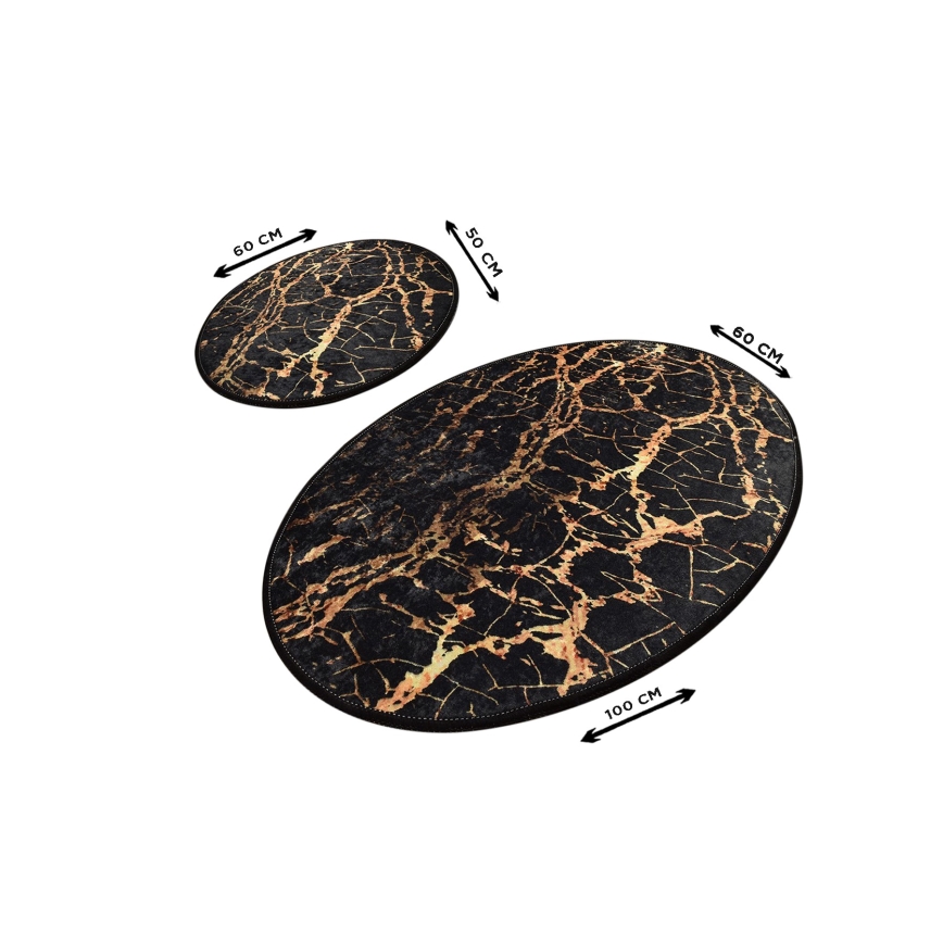 КОМПЛЕКТ ОТ 2 БРОЯ Банкетна постелка GOLDES 60/100 см черно/златно