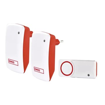 Комплект 2x безжичен звънец за контакт 230V IP44