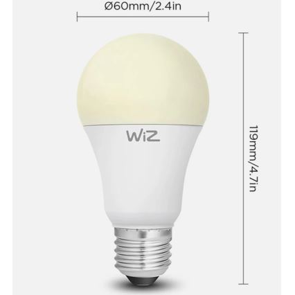 Комплект 2x димируеми LED крушки A60 E27/9W/230V 2700K Wi-Fi + дистанционно управление - WiZ