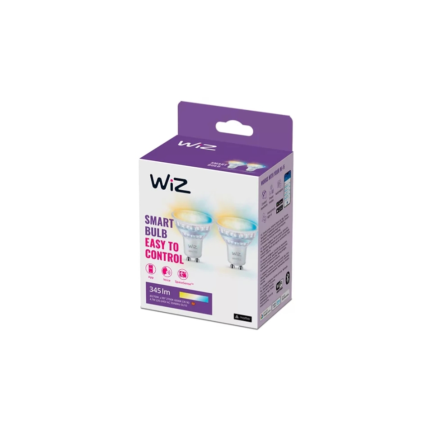 Комплект 2x димируеми LED крушки със сензор за движение PAR16 GU10/4,7W/230V 2700-6500K CRI 90 Wi-Fi - WiZ