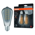 Комплект 2x димируема LED крушка ретро филамент E27/7,8W/230V 1800K - Osram