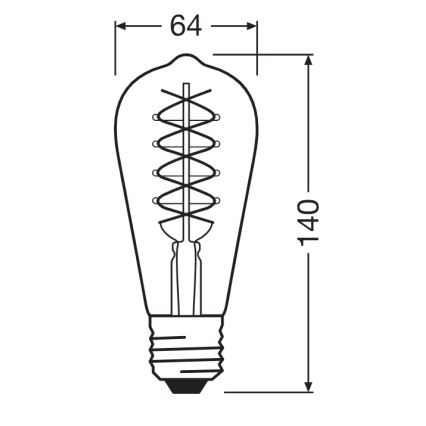 Комплект 2x димируема LED крушка ретро филамент E27/7,8W/230V 1800K - Osram