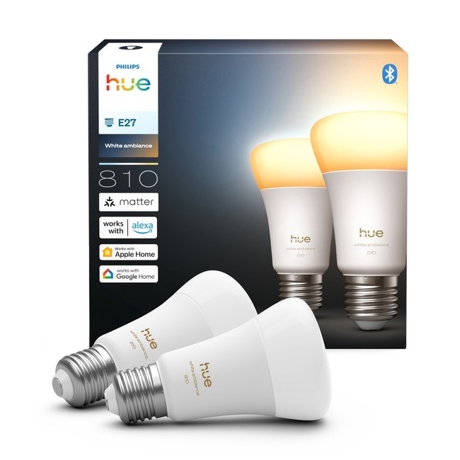 Комплект 2x димируеми LED крушки Philips Hue WHITE AMBIANCE E27/6W/230V 1000-20000K