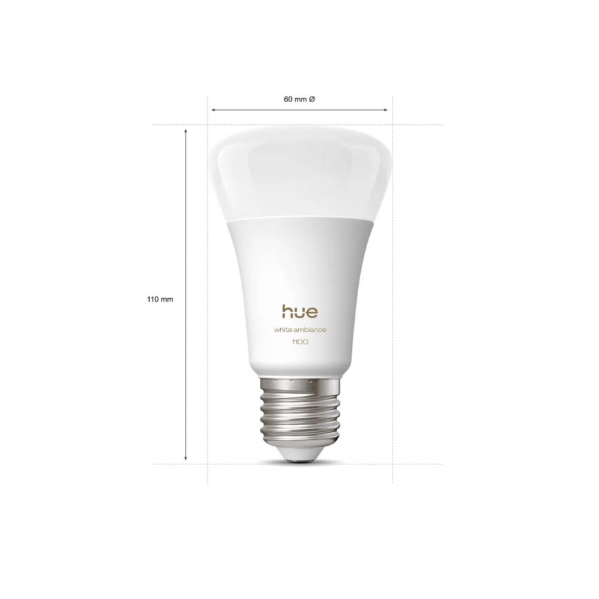 Комплект от 2 димируеми LED крушки Philips Hue WHITE AMBIANCE E27/8,1W/230V 1000-20000K