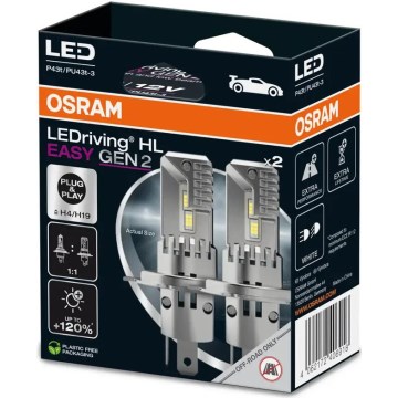 КОМПЛЕКТ 2x LED автомобилна крушка LEDriving H4/H19 P43t/PU43T-3/25W/12V 6500K - Osram