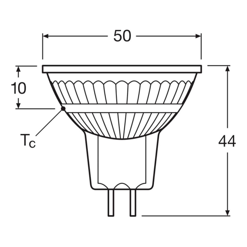 Комплект 2x LED димируеми рефлекторни крушки MR16 GU5,3/5W/12V 2700K 36° CRI 90 - Osram
