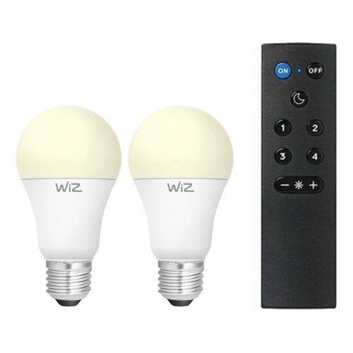 Комплект 2x LED димируеми крушки A60 E27/9W/230V 2700K Wi-Fi + дистанционно управление - WiZ