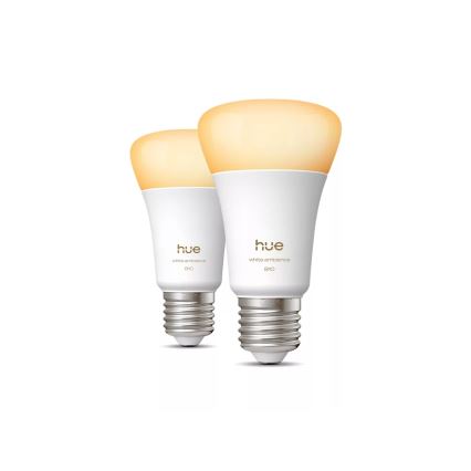 Комплект 2x димируеми LED крушки Philips Hue WHITE AMBIANCE E27/6W/230V 1000-20000K