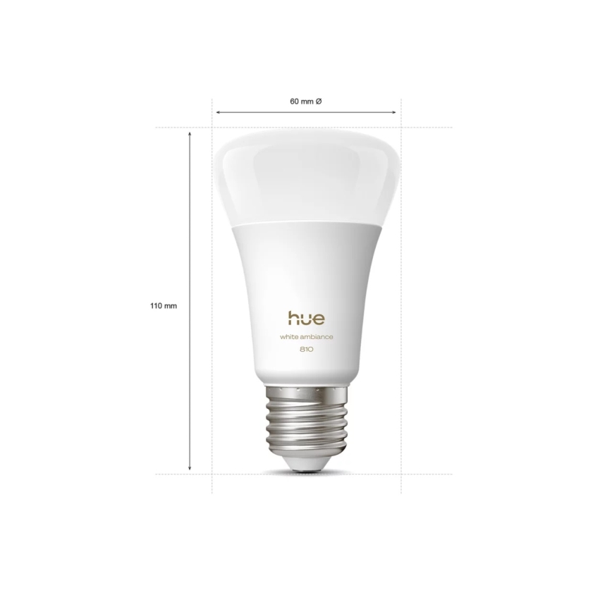 Комплект 2x димируеми LED крушки Philips Hue WHITE AMBIANCE E27/6W/230V 1000-20000K