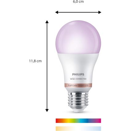 КОМПЛЕКТ 2x LED RGB димируема крушка Philips SMART A60 E27/8,5W/230V 2200-6500K + дистанционно управление