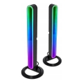 КОМПЛЕКТ 2x LED RGBIC димируема настолна лампа LED/5W/5V черна + дистанционно управление