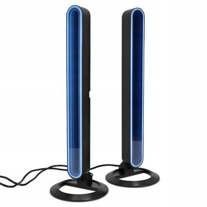 КОМПЛЕКТ 2x LED RGBIC димируема настолна лампа LED/5W/5V черна + дистанционно управление