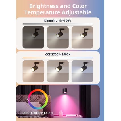 Комплект от 2 димируеми LED RGBW крушки MESH GU10/6,5W/230V 2700-6500K Wi-Fi - Aigostar