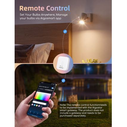 Комплект от 2 димируеми LED RGBW крушки MESH GU10/6,5W/230V 2700-6500K Wi-Fi - Aigostar