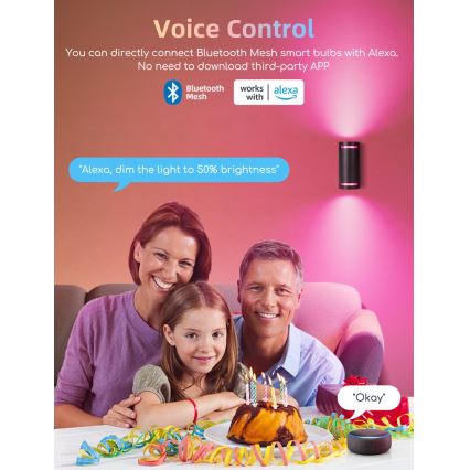 Комплект от 2 димируеми LED RGBW крушки MESH GU10/6,5W/230V 2700-6500K Wi-Fi - Aigostar