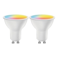 Комплект 2x LED RGBW димируема крушка MESH Smart GU10/6,5W/230V 2700-6500K + дистанционно управление - Aigostar
