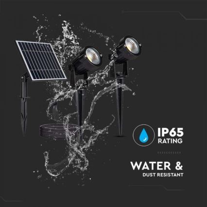 КОМПЛЕКТ 2 бр. LED Външна соларна лампа 2xLED/1,2W/3,7V IP65 3000K 4000 mAh